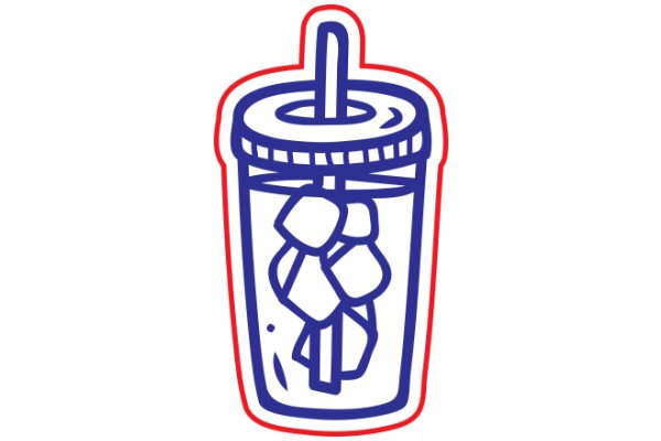 A Whimsical Drawing of a Cup with a Handle and a Drawing of a Person Inside It