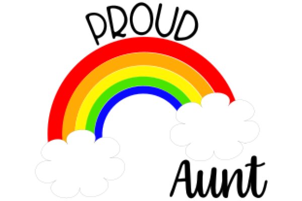 Celebrating Pride with a Colorful Rainbow and the Word 'Proud' in Black Text