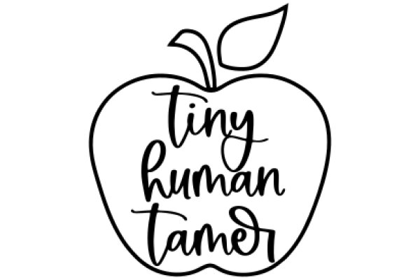 A Simple, Hand-Drawn Apple Logo with the Words 'Tiny Human Tamer' Written Around It