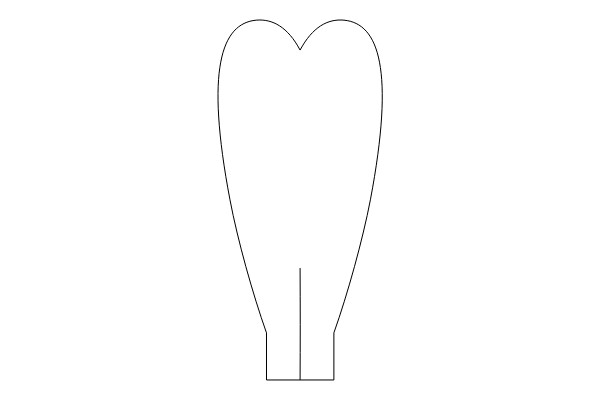 Simplified Line Art of a Heart Shape