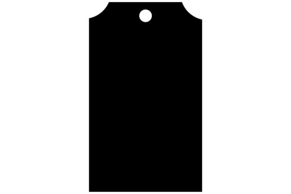 A Solid Black Tag with a Hole on Top