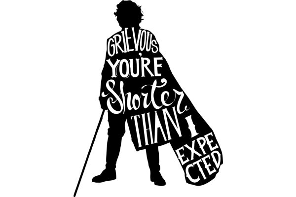 A Silhouette of a Person with a Cane, Emphasizing the Words 'Grieveous Your Shorter Than I Expected' in a Stylized Font