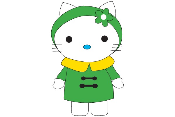 Springtime Kitty: The Green Outfit Adventure