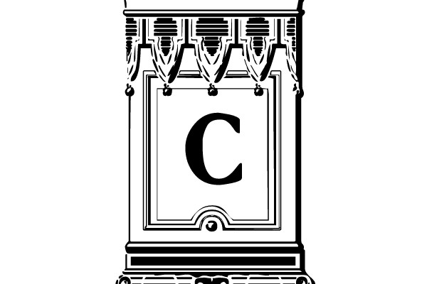 Elegant Ornamented Frame with the Letter 'C'