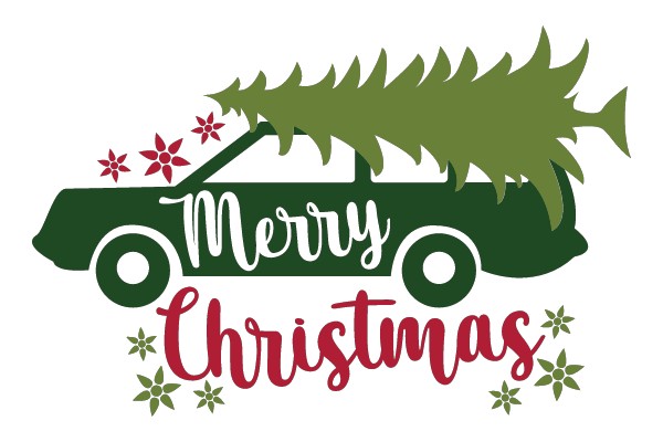 Merry Christmas Car with Tree