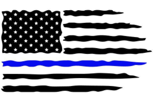 United States Flag with a Blue Stripe