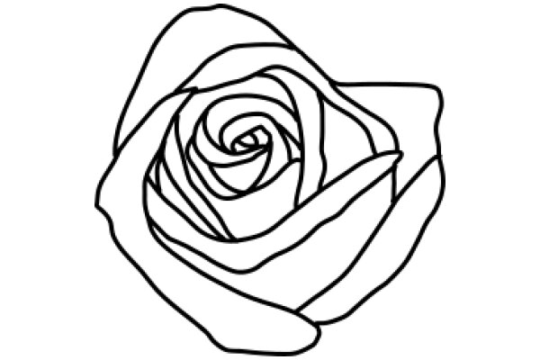 Simplistic Line Art of a Rose