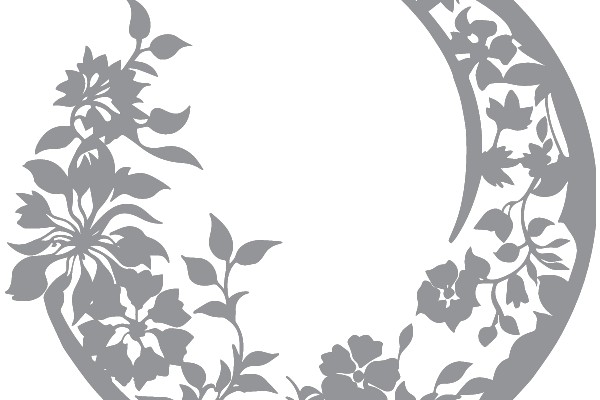 Elegant Crescent Moon Decoration with Floral Design