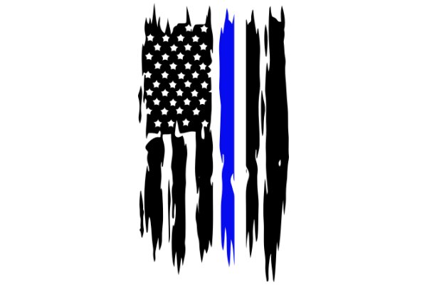 Stylized American Flag with Abstract Designs