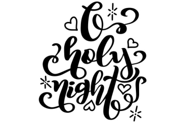 Elegant Typography Art with Heart Symbols and a Star