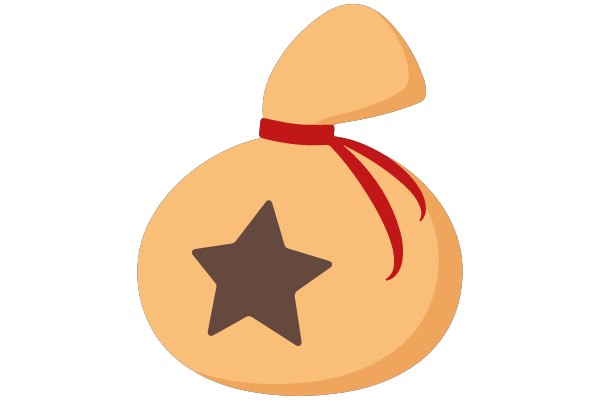 Star-Embellished Sack with Red Ribbon