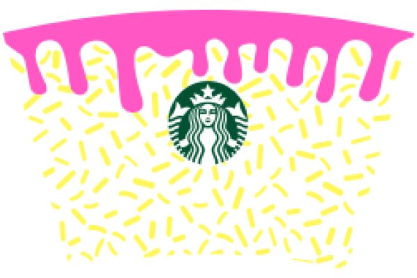 A Delightful Scene of a Starbucks Logo Amidst a Pink and Yellow Sprinkle Background