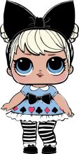 Adorable Anime-Style Character: A Cute Cartoon Girl with Blue Eyes and a Black Bow