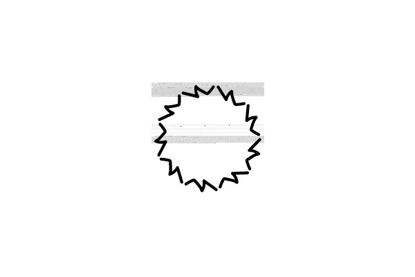 Abstract Circle with Wavy Line and Central Dot Pattern
