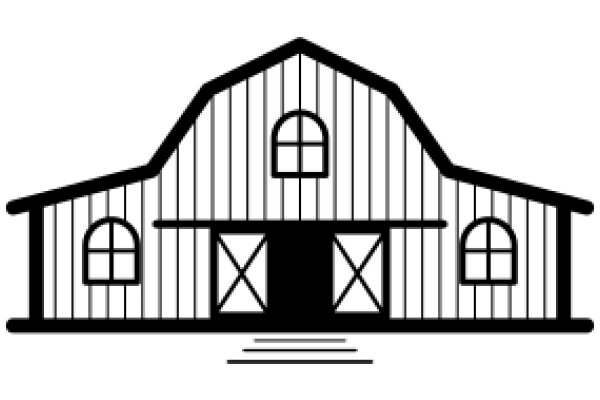 Simplistic Drawing of a Barn