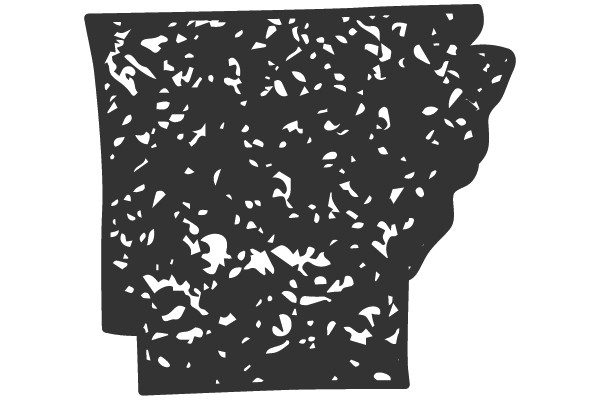 Arkansas State Outline with White Speckles