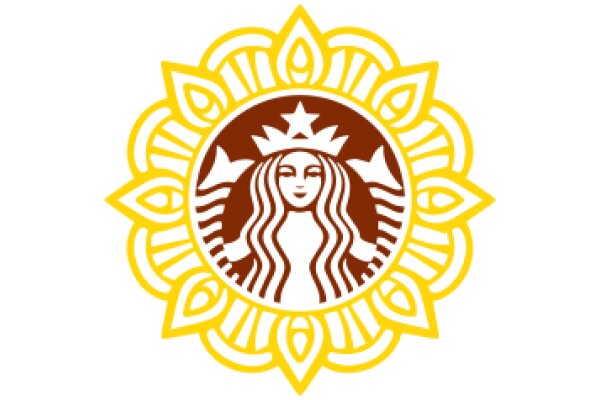 Stylized Starbucks Logo with a Sunburst Design