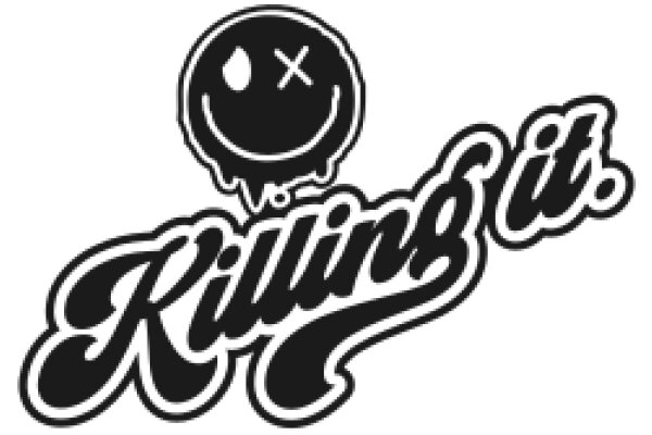 Killing It: A Graphic Design of a Smiling Face with a Crossed Out Eye, Surrounded by the Text 'Killing It' in a Stylized Font.