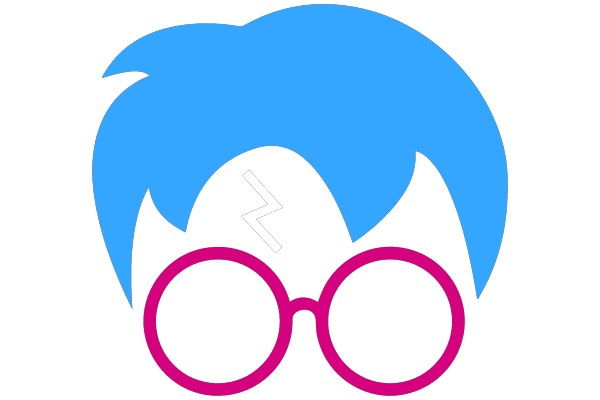 Digital Avatar with Blue Hair and Pink Glasses