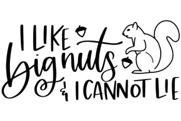 A Whimsical Affirmation: 'I Like Nuts & I Cannot Lie' with a Playful Squirrel Illustration