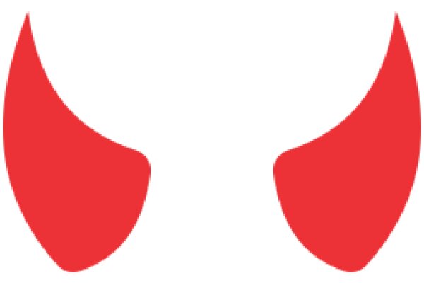 Stylized Red Horns on White Background