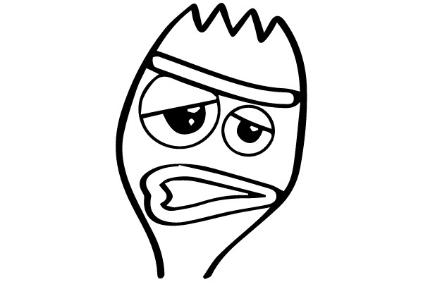Untitled Line Drawing of an Angry Face