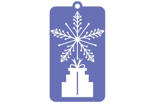 A Purple Gift Tag with a Snowflake Design