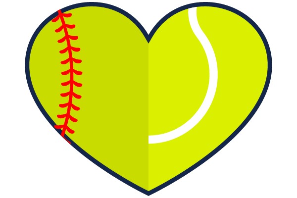 Love for Softball and Tennis: A Heart-Shaped Fusion