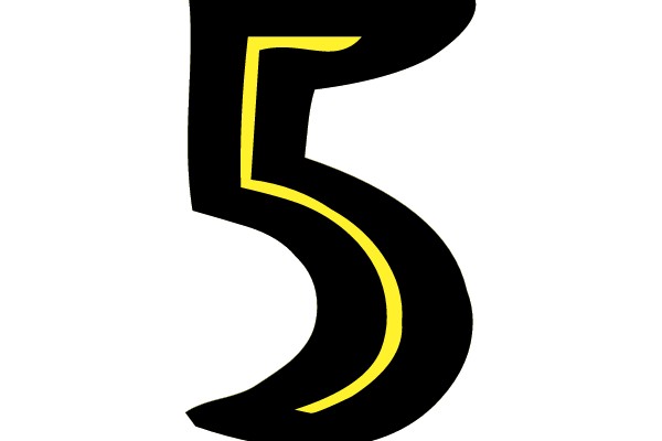 Bold Yellow Number Five