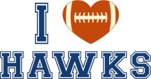 I Love Hawks: A Graphic Design Showcasing the Passion for Football and Birds of Prey