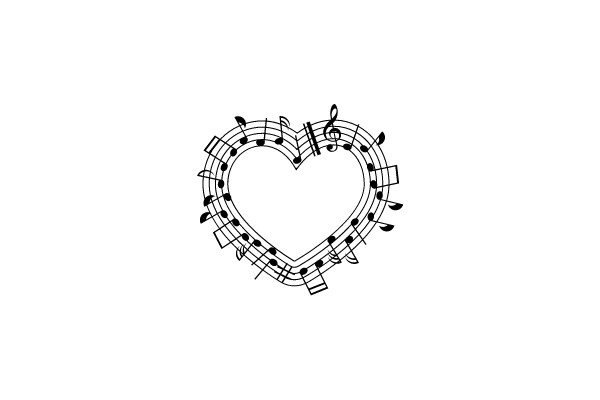 Heart-shaped Music Notes