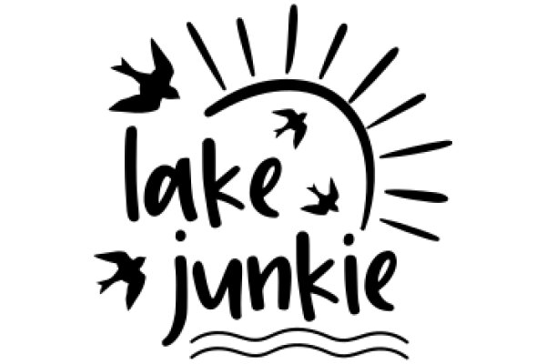 Lake Junkie: A Graphic Design of a Sunset with a Silhouette of a Bird and the Text 'Lake Junkie' Below