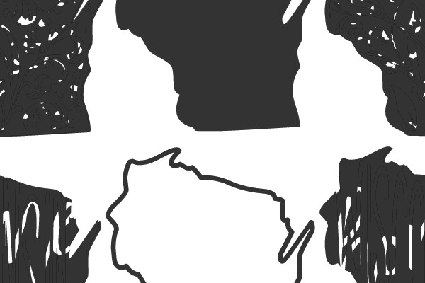 Wisconsin State Shapes Decor