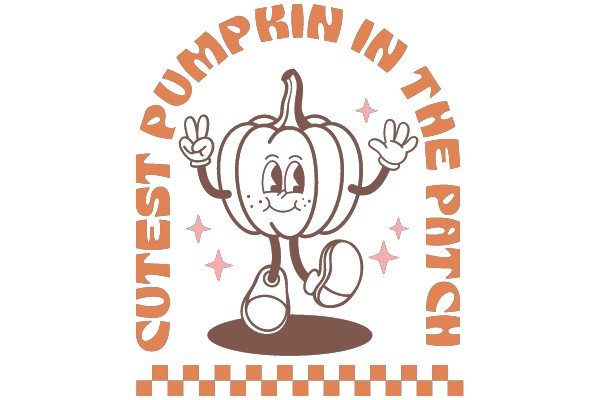 Cute Pumpkin in Patch: A Playful Autumn Scene