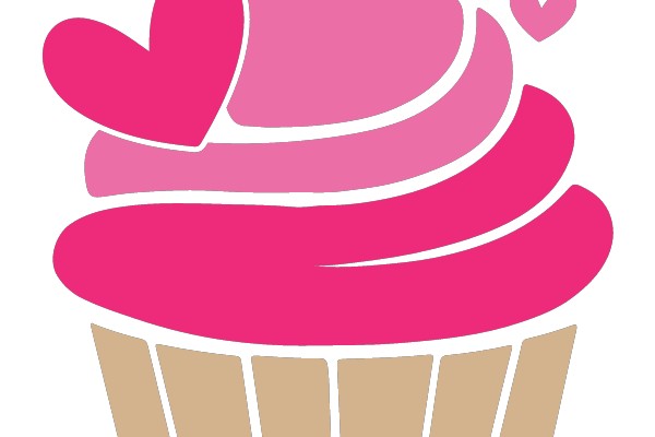 Delightful Pink Cupcake with Heart-Shaped Sprinkles