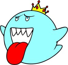 A Whimsical Blue Monster with a Red Tongue and a Crown, Expressing a Surprised Expression