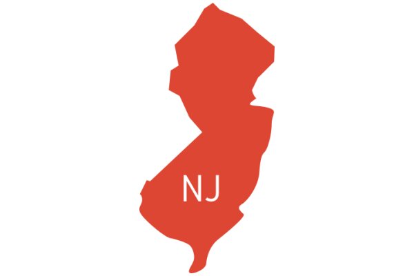Stylized Red Map of New Jersey