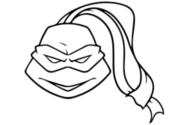Stylized Line Drawing of Leonardo from Teenage Mutant Ninja Turtles