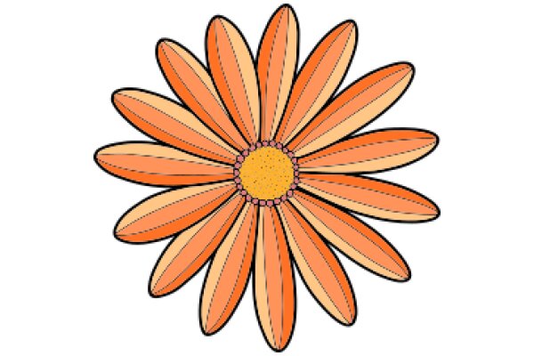 Vibrant Orange and Pink Flower Illustration