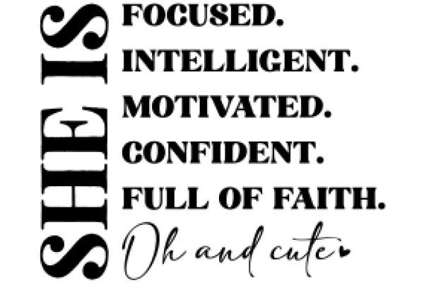 She is Focused: Intelligent, Motivated, Confident, Full of Faith, Oh and Cute
