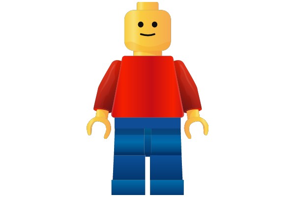 Lego Figure in Red Top and Blue Pants