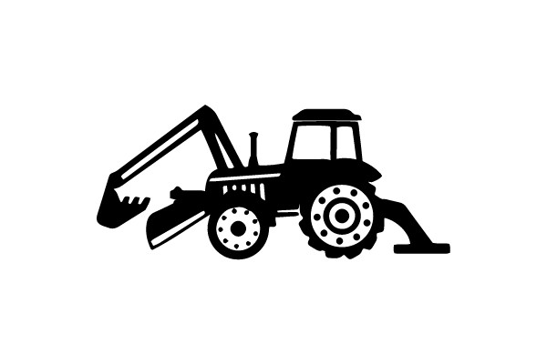Tractor with Excavator Attachment