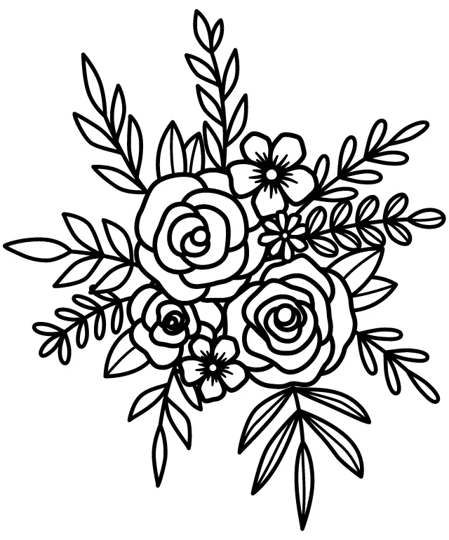 Floral Artwork: A Symphony of Flowers and Leaves