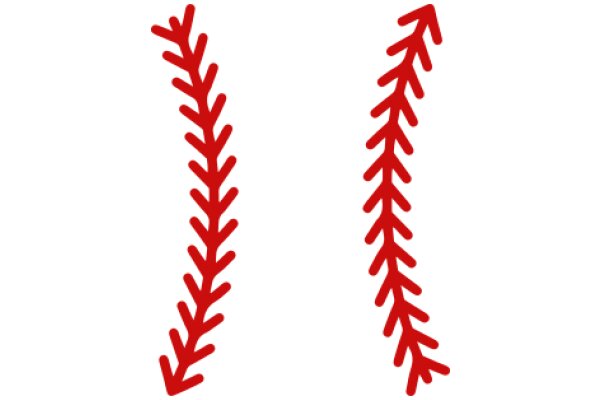 Simplistic Red Baseball Stitch Art