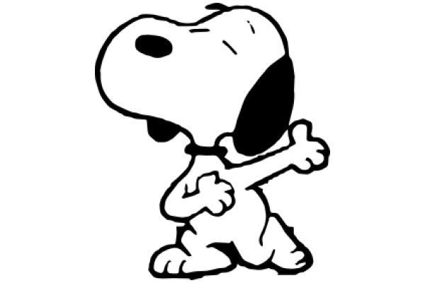 Snoopy, the Beloved Peanuts Character, in a Simple Line Drawing