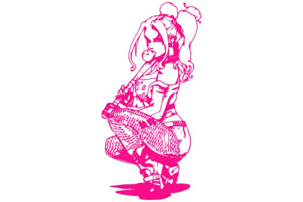 Vintage Pop Art: A Stylish Female Character with a Modern Twist