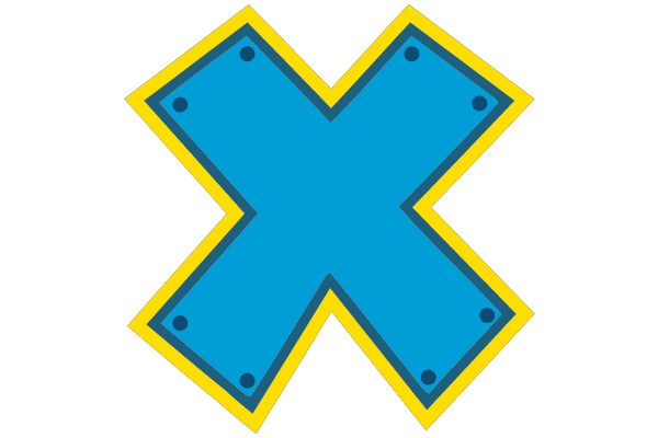 Blue and Yellow Cross Symbol