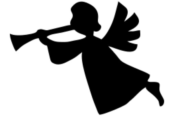 Silhouette of an Angel Playing a Trumpet