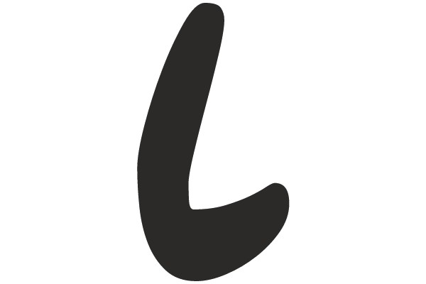Black Letter L on White Background