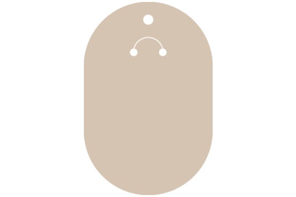 A Solid Beige Oval Shape with a Simple Design